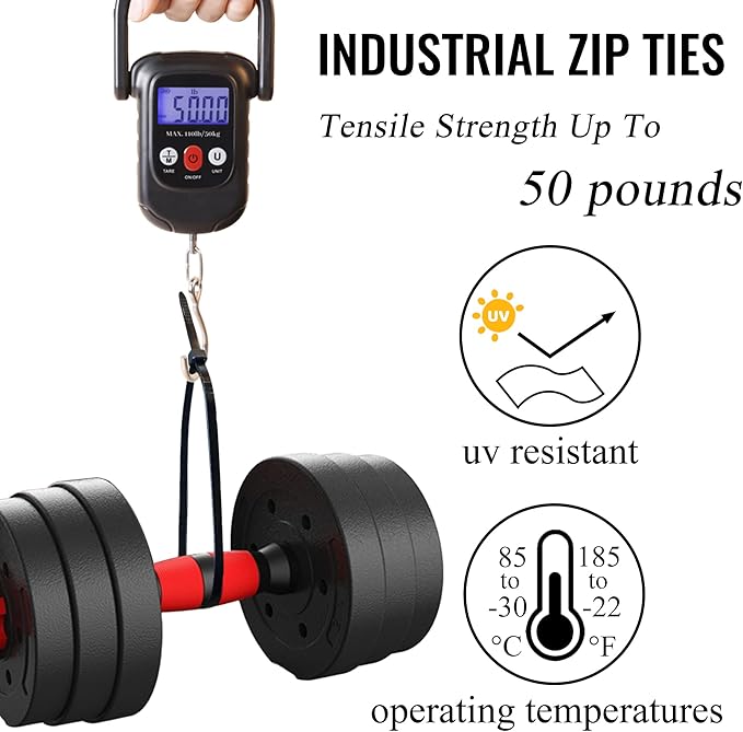 Zip Ties 12 inch 1000 Pack Black, 50 lbs Tensile Strength, Self-Locking Nylon Cable Ties, UV Resistant Plastic Wire Ties for Indoor and Outdoor Use by EMINCOUP