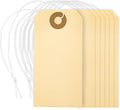 Perco Manila Shipping Tags with Elastic Strings — Small Durable Blank Paper Tags 2¾″ x 1⅜″ — Ideal for Labeling and Inventory Use — Box of 100