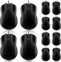 Hoteam 12 Pcs Wired Computer Mouse Bulk Cord USB Computer Mice Ergonomic Wired Mouse for Pcs, Computers, Laptops, Gaming Office Home Supplies(Black)