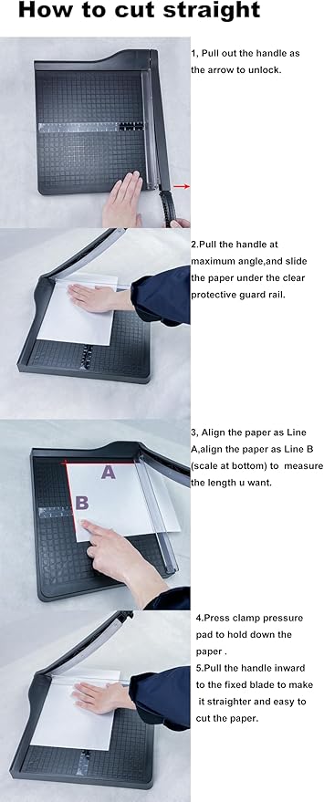 Amazon Basics Paper Trimmer Cutter for Office and Crafts, Heavy-Duty, Portable Paper Slicer, 15-Inch, 10-Sheet Cardstock