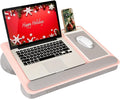 LAPGEAR Home Office Pro Lap Desk with Wrist Rest, Mouse Pad, and Phone Holder - Pink - Fits up to 15.6 Inch Laptops - Style No. 91604