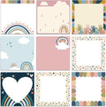 9 Pads Boho Sticky Notes 3x3 Inch Cute Self Stick Notepads Notes Adhesive Memo Pad Office Decor Gifts for Students School Teacher Meeting Office Supplies
