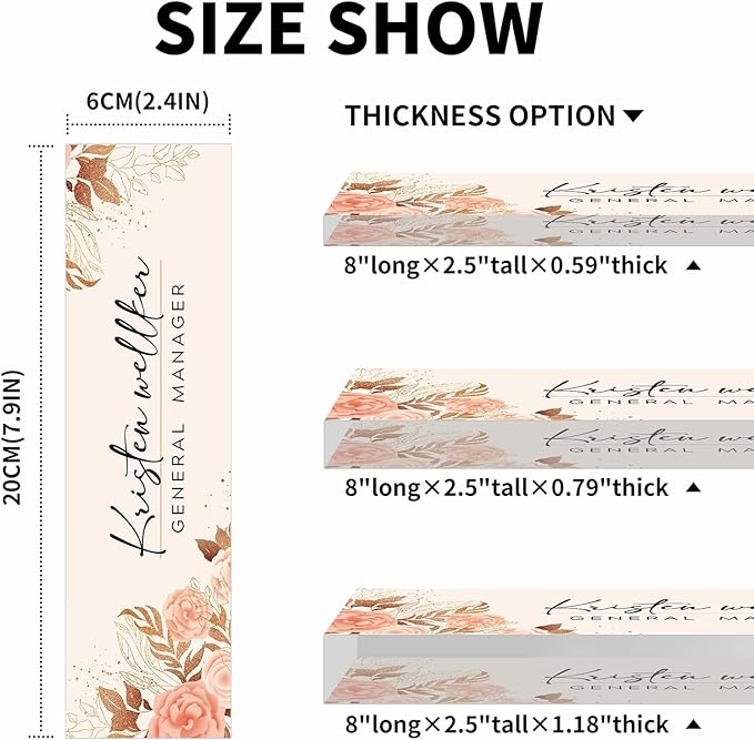 Personalized Office Name Plate for Desk, Custom Employee Appreciation Gifts, Acrylic Desk Name Plate Funny, Desk Decorations Gift, Acrylic Desk Ornaments (Style-Pink)