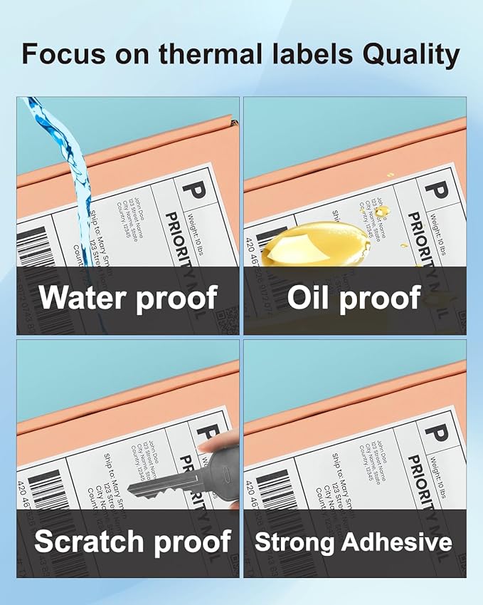 Weemay 30334 FNSKU Barcode Multi-Purpose Labels with RFID Chip, Compatible for DYMO LabelWriter Printers 5XL, 550, 550 Turbo, 4XL, 450, Wireless, 450 Duo, 2-1/4" x 1-1/4", 4 Rolls, Total 4000 Labels