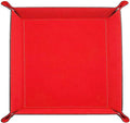 siduater Valet Tray Desktop Storage Organizer – Vegan Leather Catchall Tray Bedside Vanity Tray Nightstand Caddy Holder for Remote Controller, Watch, Keys, Phone, Wallet, Coin, Jewelry, Red