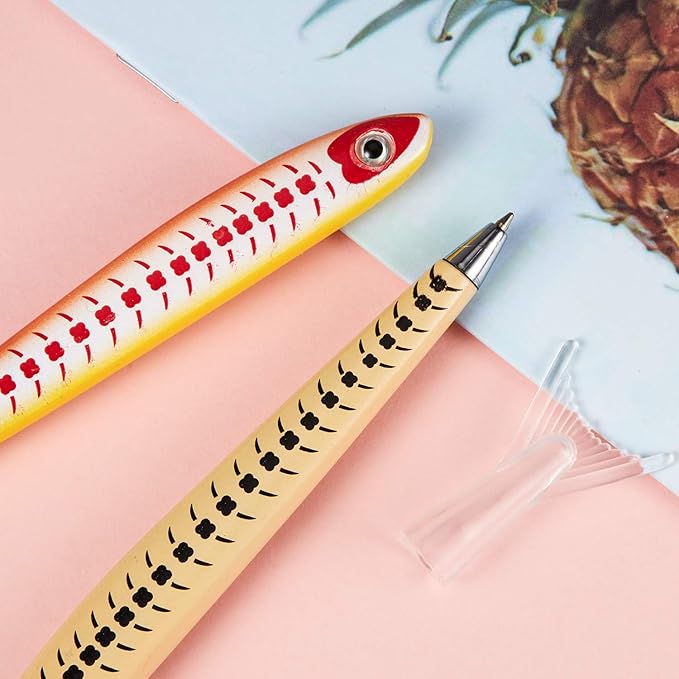 Outus 12 Pieces Fish Pens Fishing Birthday Party Favors Decoration Writing Ballpoint Pens for Office Valentine Day Chinese New Year Gifts (Aquatic)