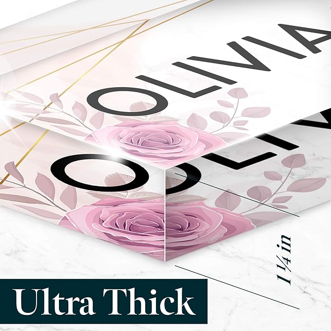 Desk Name Plate Personalized, Custom Name Plates 2½/x8 Inches, Thick Crystal-Clear Acrylic, Gift Box, Office Desk Decor. USA Made by ACRYLUXE (Aesthetic)