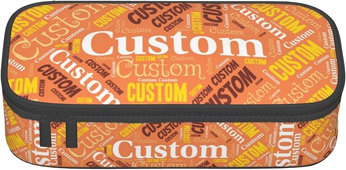Custom Pencil Case with Name, Personalized Pen Bag Add Your Image Text, Large Storage Students Stationery Pen Box with Zipper Durable Pencil Box for Girls Boys Office School
