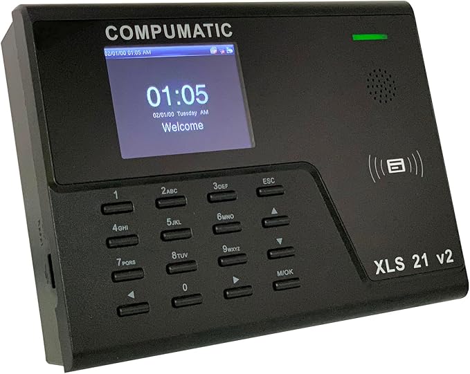 COMPUMATIC XLS 21 v2 PIN Entry Time Clock System, WiFi, CompuTime101 Software Included, 0 NO Monthly Fees