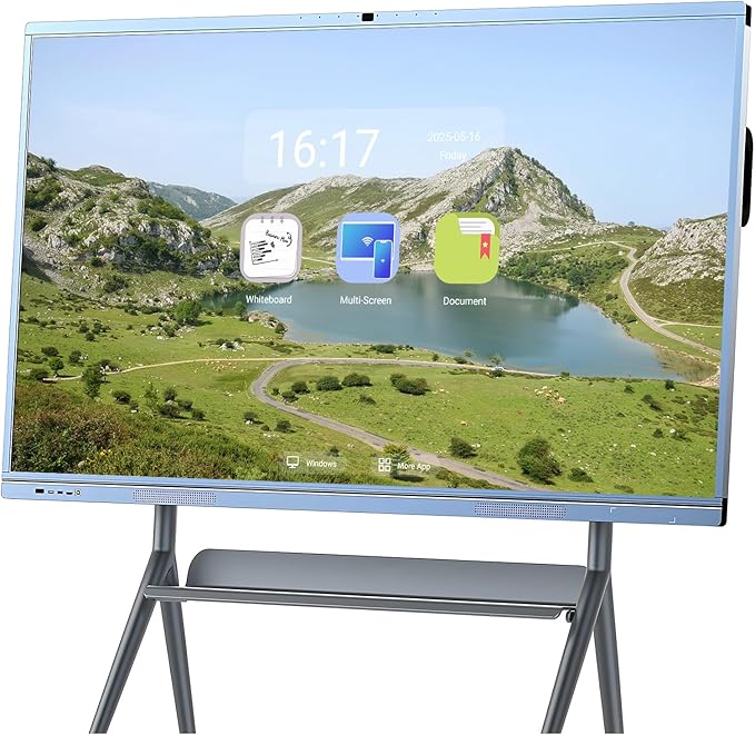 65" 4K UHD Smart Board Pro with 16MP Camera - Executive Touch Screen Display for Boardrooms, Dual-OS Wireless Collaboration System & Video Conferencing