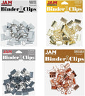 JAM PAPER Colorful Binder Clips Assortment - Small - 3/4 Inch (19 mm) - Assorted Business Colors - 100 Binderclips/Pack