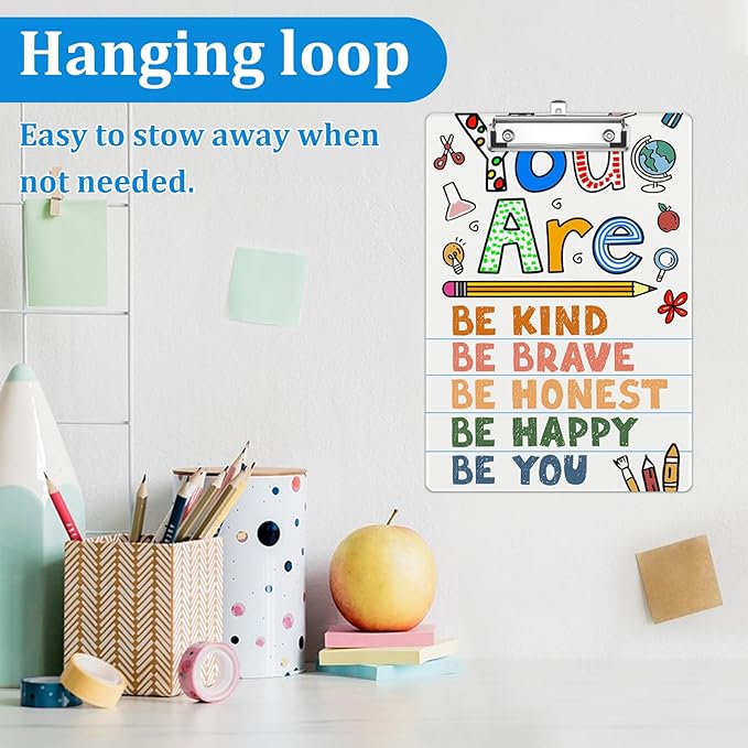 You are Teacher Clipboard Decorative Clip Board with Metal Clip A4 Standard Size 12.5" X 8.7" for Teacher Students Nurses Office
