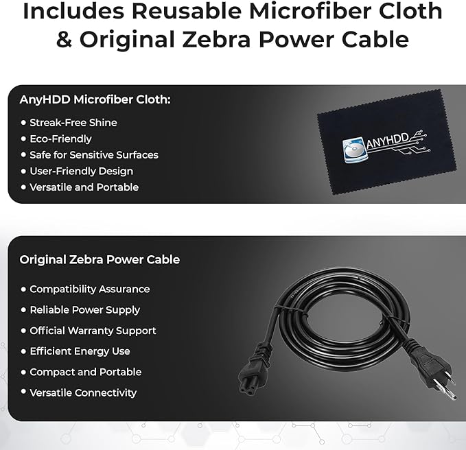 Zebra GK420D Direct Thermal Label & Barcode Printer Bundle - 1 Year Warranty - Ethernet Connectivity Printer with 24V AC Adapter + 4x6 Label Roll + USB 2.0 Cable + Microfiber Cloth (Renewed)
