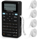 SUPVAN E11 Bluetooth Label Maker Machine with 4 Tapes, Support Keyboard & App with 40 Fonts and 650+ Icons, Rechargeable Inkless Labeler for Home, Kitchen, Office, School, Organization, Black