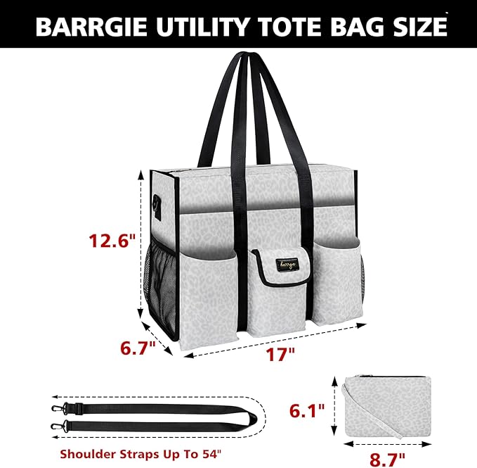 Utility Tote - Water Resistant with 19 Exterior/Interior Pockets - Large Women/Teacher/Work Bag