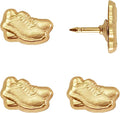 Sneaker Push Pins - Gold Running Shoe Pins - for Cork Board, Maps, or Lapel Pin Use - Designed in USA - Set of 4