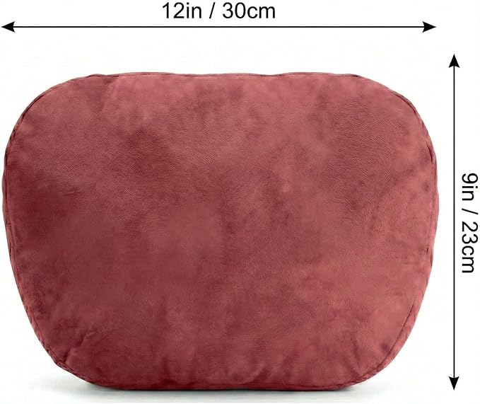 2PCS Car Pillow for Car Neck Pillow for Driving Seat Lumbar Support Soft Cushion with Extra Filling Accessories Back Support for Travel Nap and Trips Sleeping(Red, Head)
