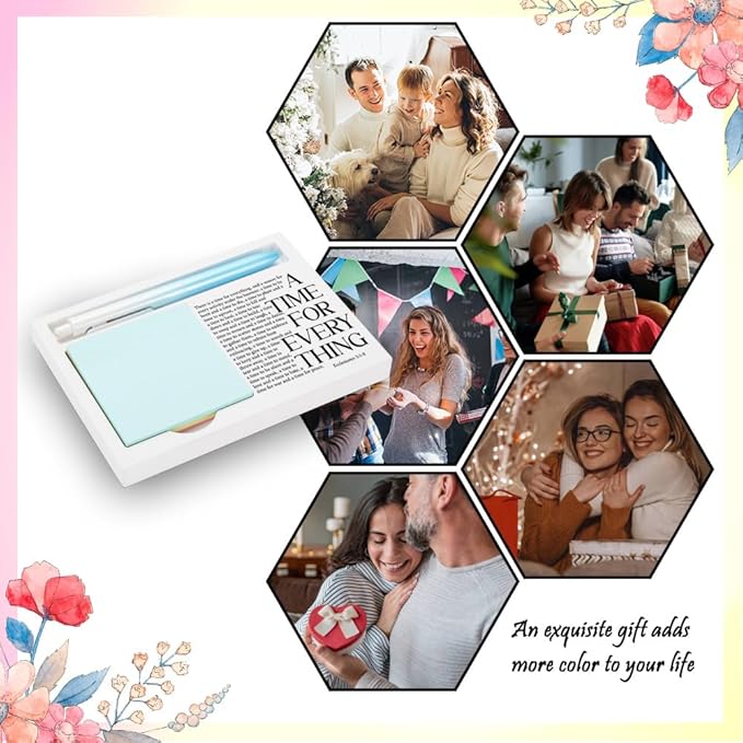 FOUGSTA Divine Timing Appreciation Gift, Motivational Gift for Believers in Reflection, Encouraging Gift for Friends on Spiritual Journeys, Wooden Sticky Note Holder, 16.5 x 12 x 1.5 cm, XXW23