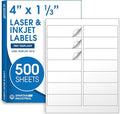 4" X 1 1/3" Matte White Printable Labels for Inkjet and Laser Printers - 500 Sheets, 7000 Address, Mailing, Shipping Labels for File Folders and Organization - Spartan Industrial Template R018