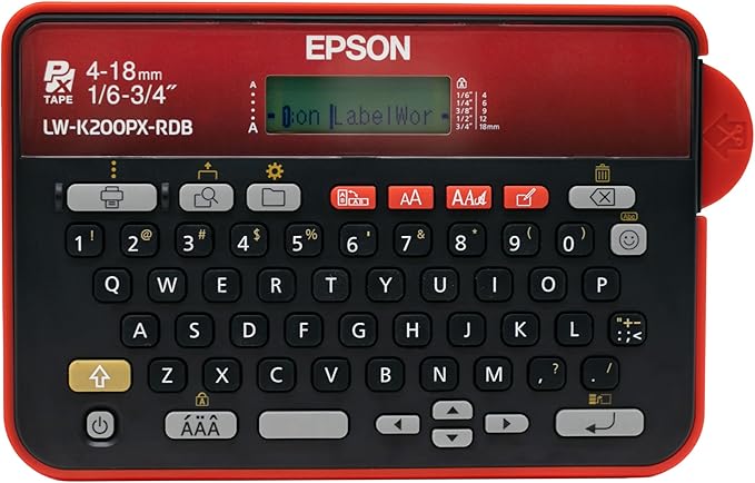 LABELWORKS Epson LW-K200PX-RDB Cleaning Bundle & Black on Light Gray and Black on White Tape