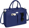 TOPDesign Heavy-Duty Canvas Tote Bag for Women, Adjustable Crossbody/Shoulder Handbag with 9 Pockets, Everything Tote
