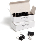 U Brands Binder Clips, Medium 1-1/4-Inch Width, 1/2-Inch Paper Holding Capacity, Black and Silver Steel, 24-Count