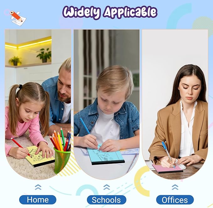 6 pcs Note Pads Legal Pads 5x8, Notebook College Ruled, Colored Legal Notepads, 6 Pack Micro Perforated Writing Pads, Lined Paper Pads, Pad of Paper for Office Home School, 30 Sheets/Pack