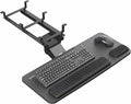 VIVO Premium Adjustable 27 x 11 inch Computer Keyboard and Mouse Platform Tray, Ergonomic Under Table Desk Mount Drawer with Padding, Black, MOUNT-KB27P-B