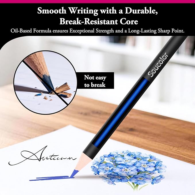 Soucolor 72-Color Colored Pencils for Adult Coloring Books, Soft Core, Back to School Supplies, Smooth Coloring Pencils for Kids Sketching, Drawing, Blending, Shading, Arts & Crafts Supplies Gift