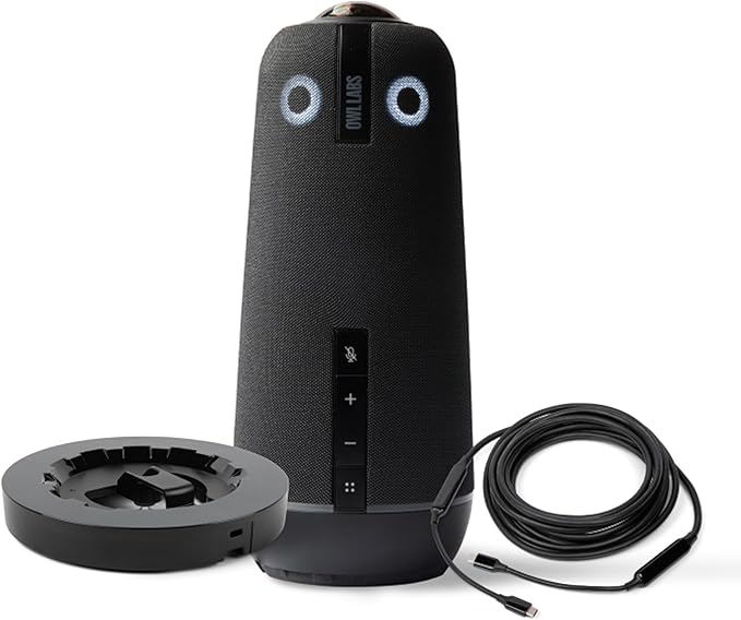 Owl Labs Meeting 4+ Premium Pack - 360 Degree, 4K Smart Video Conference Camera, Microphone, and Speaker (Includes Accessories and Warranty)