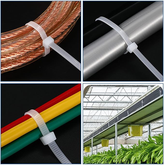 Zip Ties with Screw Hole 150 Pcs, 6 inch 48lbs Electrical Cable Ties Straps, Mount Head Plastic Ties Multipurpose Heavy Duty Nylon Zip Tie for Indoor & Outdoor (6", White)