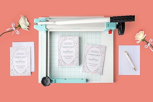 We R Makers Cinch Stack Cutter, Heavy Duty Guillotine Paper Cutter for 1” Thick Stacks, Precision Alignment, Easy Operation, Paper Cutter Guillotine for Scrapbooking, Card Making, and Crafting