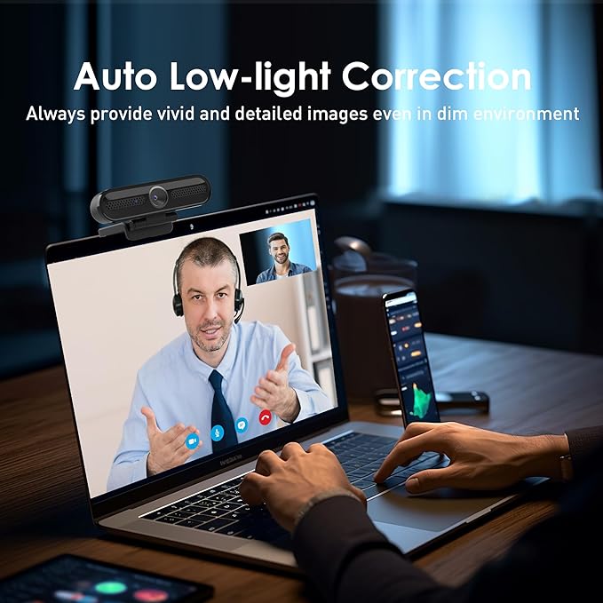saylas 2K Webcam with Microphone, 78°FOV FHD Streaming Camera with 2K/30fps, 1080P/60fps, Privacy Cover, Plug & Play USB Web Cam, Autofocus, Webcam for PC, Computer Web Camera for Laptop, Mac, Zoom