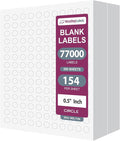 NextDayLabels – 1/2" Circle Rectangle Sticker Labels for Printer - White Laser/Inkjet Printer Labels Return Address Labels Shipping Label Stickers (500 Sheets, 154 Per Sheet, 77000 Labels)