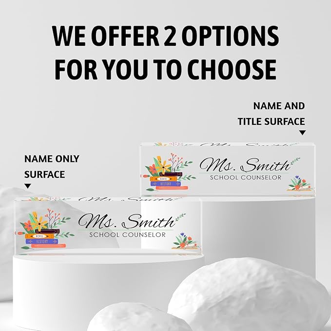 Custom Desk Name Plate Personalized, Acrylic Name Plates for Desk, Office Decor Personalized Gifts for Teacher Coworkers Boss Nurse American Flag 1