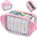Marker Organizer Case – Holds 72-96Markers | Portable Art Marker Storage Bag with Clear View Panels & Removable Dividers | Marker Holder for Alcohol Markers, Pens, Craft Supplies(Case Only)