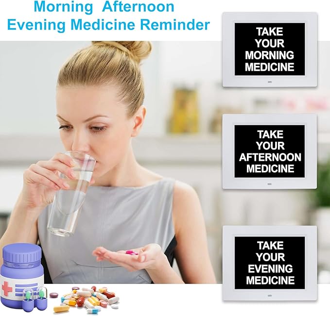 8 Inch Extra Large Calendar Day Date Time Clock with Non-Abbreviated Day Month Dementia Clocks Perfect for Senior Elderly Impaired Vision Memory Loss