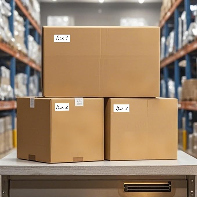 FINDAT Rectangle Label Stickers 1.57×0.75 Inch Vinyl Removable White Sticker Waterproof Writable File Folder Moving Labels for Boxes Home Office Labeling 160 PCS