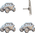 UTV Push Pins - Silver Off-Road Vehicle Map Pins for Cork Boards, Maps, or Lapel Use - Designed in USA - Set of 4