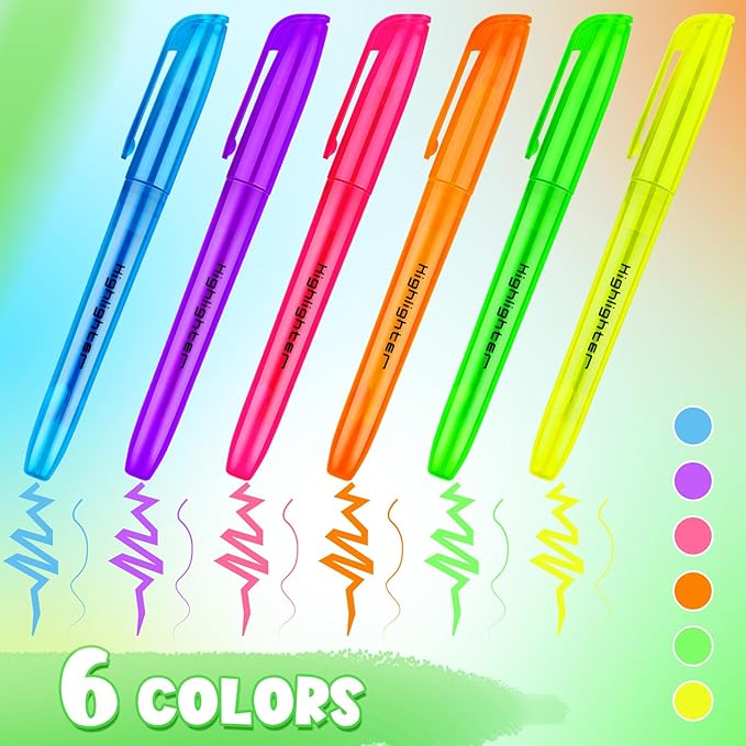 Tcevily 360 Pieces Highlighter Bulk Assorted Colors Highlighter Markers Chisel Tip Highlighter Pens for School Classroom Office (360)
