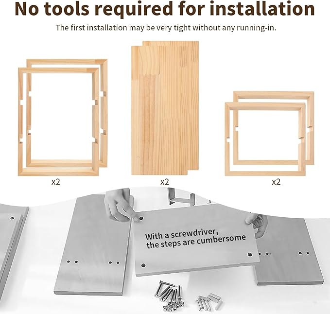 Desk Shelves Desktop Organizer Shelf - No Assembly Needed Holds 130lbs for Desk Organizers and Accessories Corner Bookshelf Table Top Shelving in Office, Books, Bathroom Storage-Pine Nature Wood Color