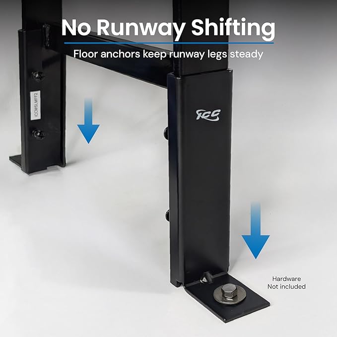 ICC Cable Runway Floor Anchor – 2-Pack | Steel, Black Powder Coat, Runway Floor Mount