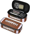 American Football Ball Texture Pencil Case Big Capacity Storage Pencil Pouch Stationery Bags With Zipper Portable Pen Holder Box Organizer For Boys Girls Teens Student College School Office Supplies