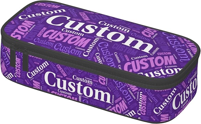 Custom Pencil Case with Name, Personalized Pen Bag Add Your Image Text, Large Storage Students Stationery Pen Box with Zipper Durable Pencil Box for Girls Boys Office School