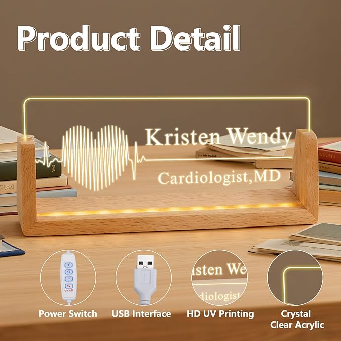 Ships Next Day, Custom Name Plate for Desk - The Doctor Light Up Acrylic Desk Name Plate Personalized Elegant Office Gifts for Doctor Appreciation Gifts, Office Decor for Women Men