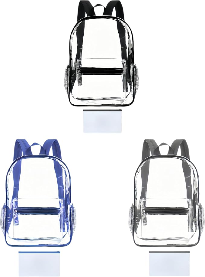 GACEMIU Bulk 1/3/12/24/48 Pack Clear Backpack Transparent Backpack For Travel Sport Work School Stadium Approved