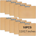 10 PCS Extra Large 11x17 Clipboard, Wood Cleats with Low Profile Clips for Drawing, Sketching, and Art Boards, Horizontal Wood Lapping, Landscape Layout (3Mm Thickness) (10Pack11x17 Clipboard)