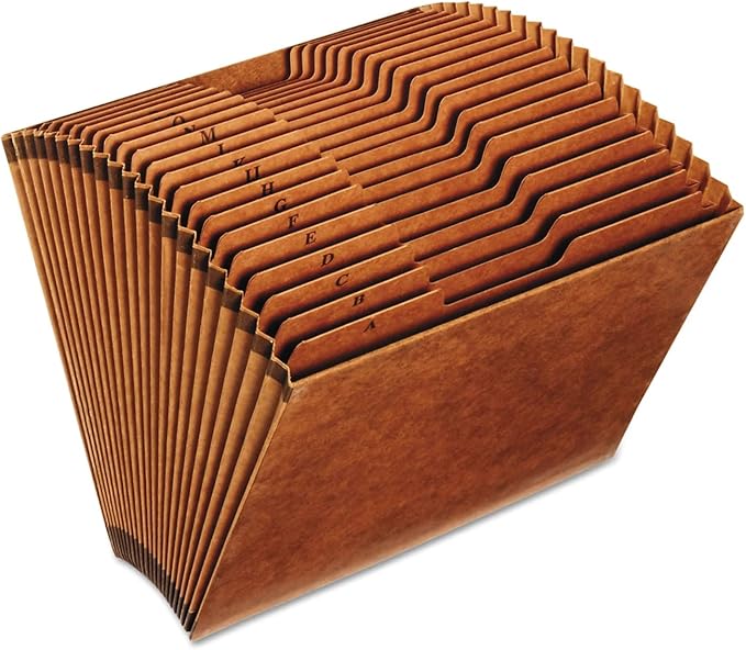 1InTheOffice Expanding File Folder A-Z, Alphabetical File Organizer, Accordion File Organizer, 21-Pocket Expanding File Folder, Letter Size