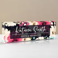 Personalized Name Plate for Desk, Custom Desk Name Plate, Acrylic Name Plate Office Desk Accessories, Personalized Office Gifts for Coworkers Teachers, Employee Appreciation Gifts (C-Dark Floral)