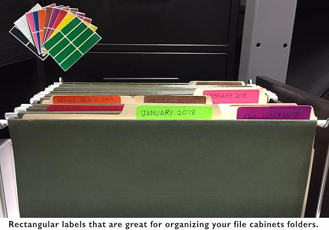 Royal Green 3x1 Labels Color Code Stickers Rectangle Label for Filing in Gray - 800 Pack